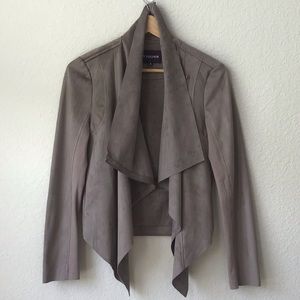 Vigoss Faux Suede Lapel Jacket | Taupe